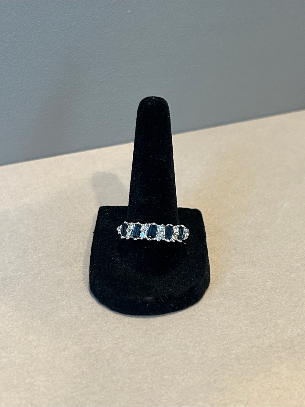 Blue Sapphire-Style Eternity Band Ring - Women Jewelry